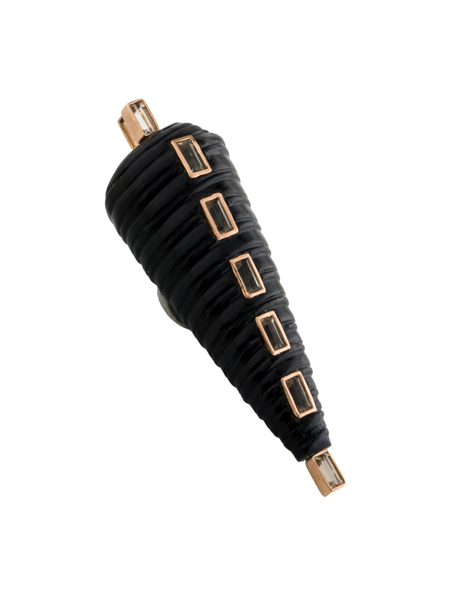 Dezso by Sara Beltran 18K Hawk's Eye Quartz & Aquamarine Cone Pendant