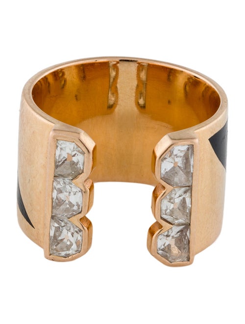 Dezso by Sara Beltran 18K Diamond & Enamel Deco Shark Ring