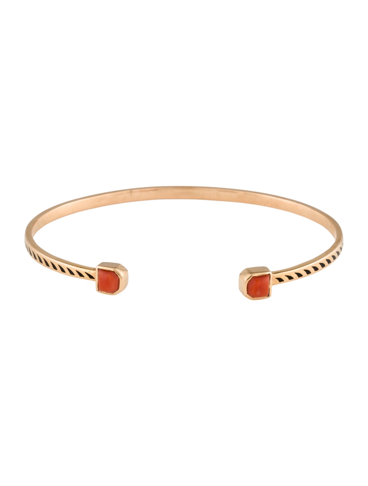 Dezso by Sara Beltran 18K Coral & Enamel Cuff