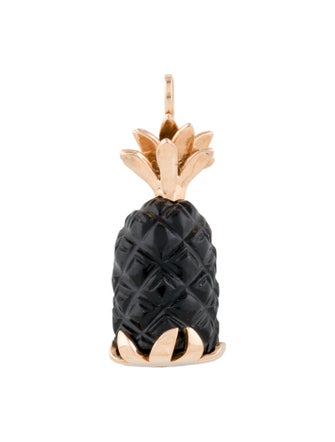 Dezso by Sara Beltran 18K Onyx Deco Carved Pineapple Pendant