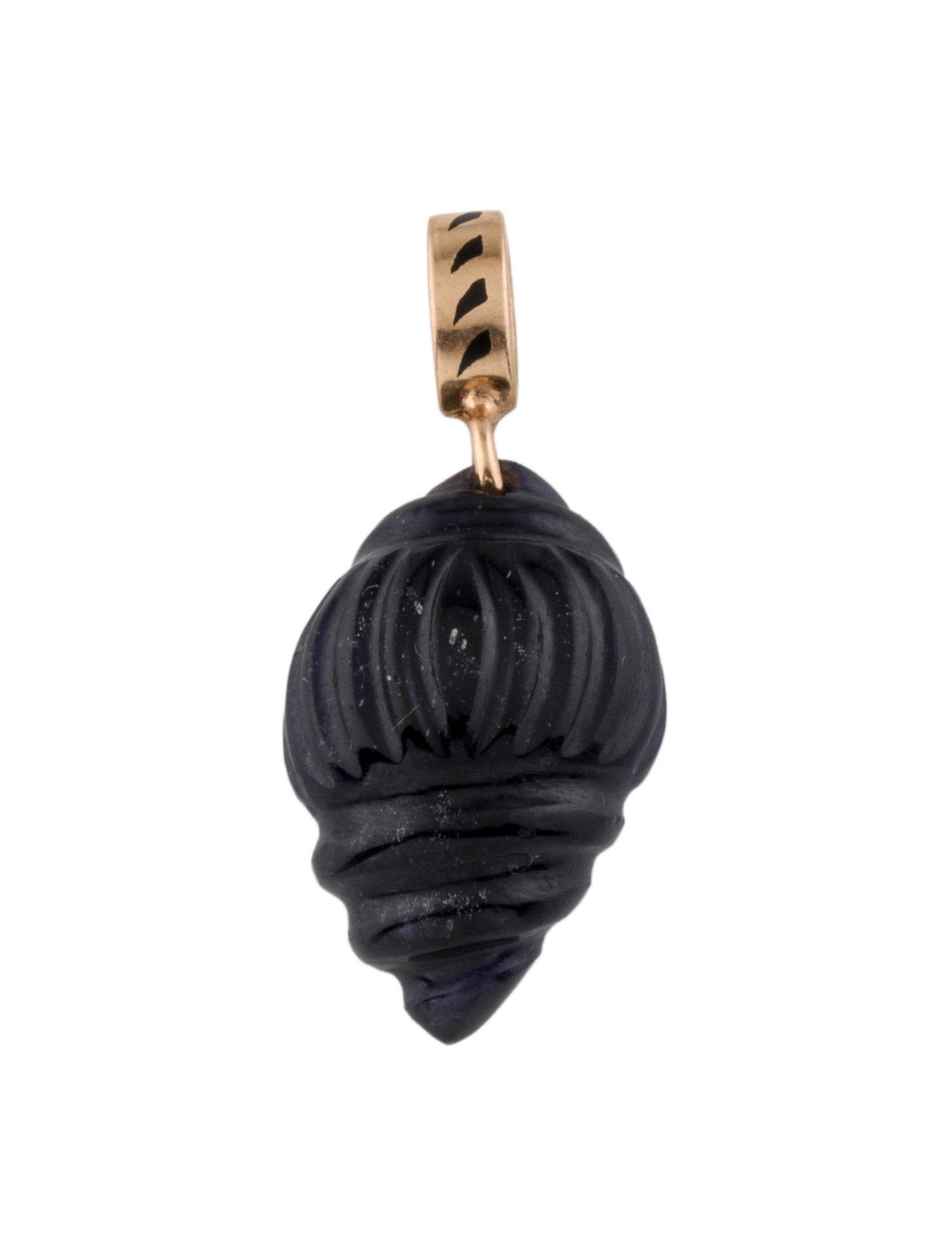 Dezso by Sara Beltran 18K Carved Iolite Shell Pendant