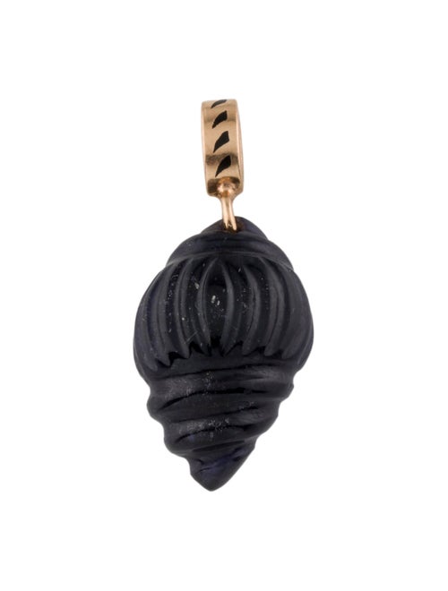 Dezso by Sara Beltran 18K Carved Iolite Shell Pendant