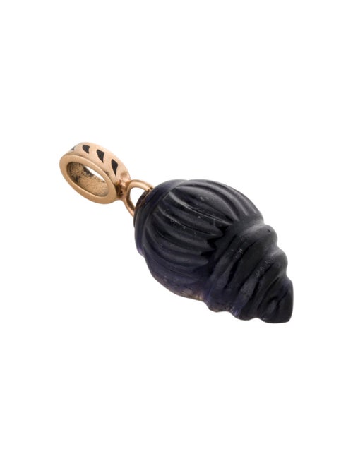Dezso by Sara Beltran 18K Carved Iolite Shell Pendant