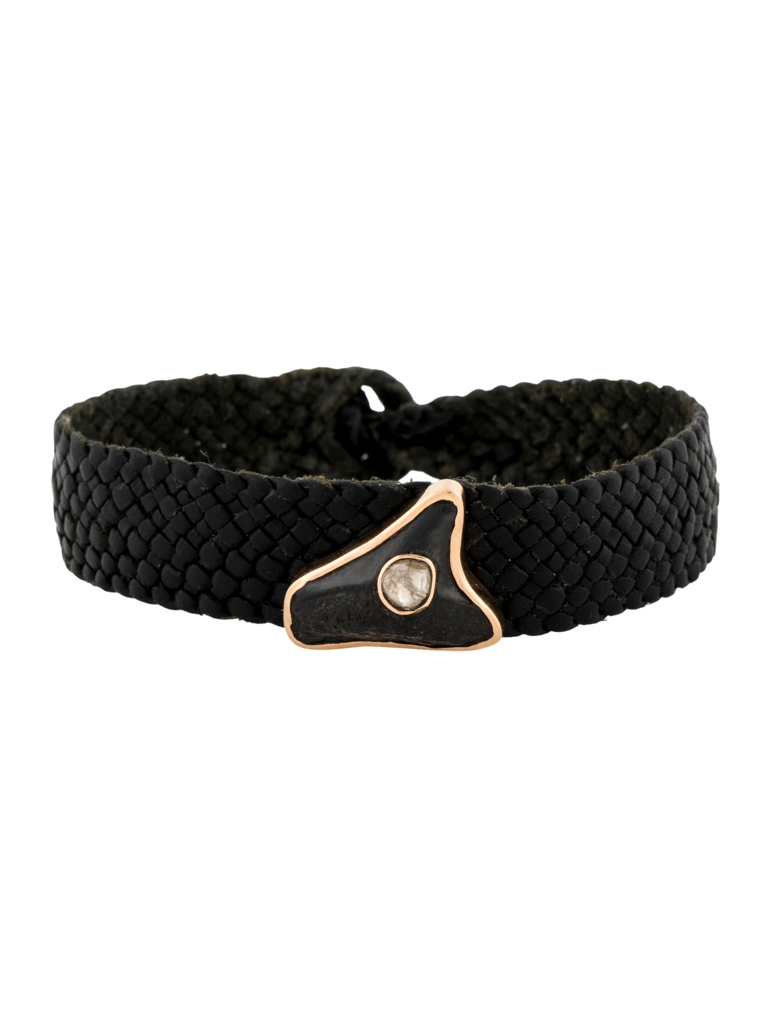 Dezso by Sara Beltran Diamond & Shark Tooth Leather Wrap Bracelet