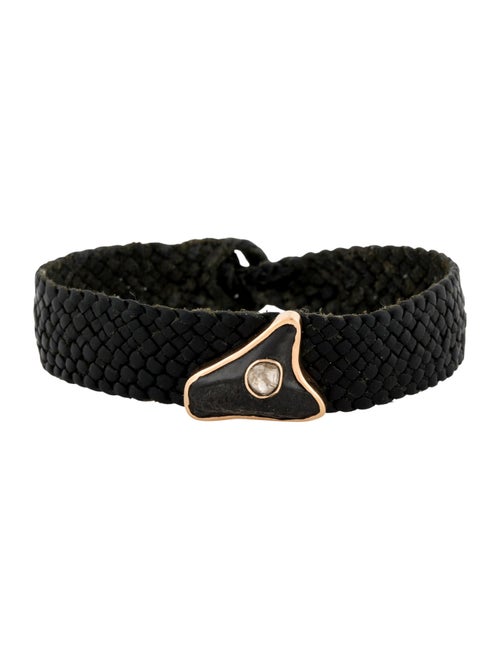 Dezso by Sara Beltran Diamond & Shark Tooth Leather Wrap Bracelet