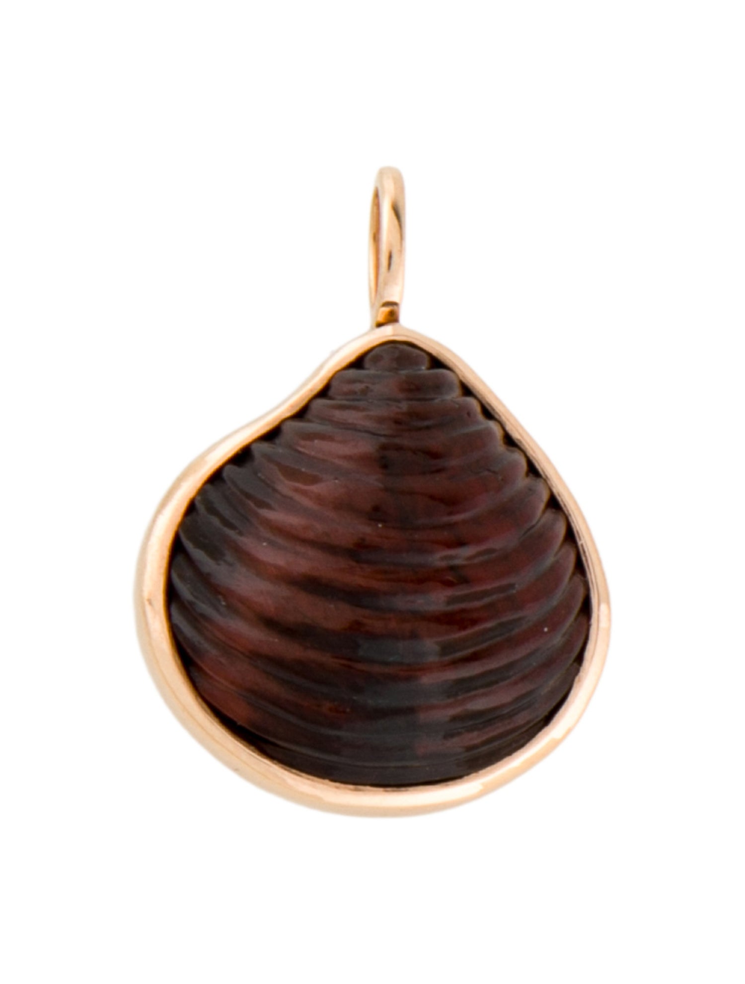 Dezso by Sara Beltran 18K Carved Tiger's Eye Shell Charm Pendant