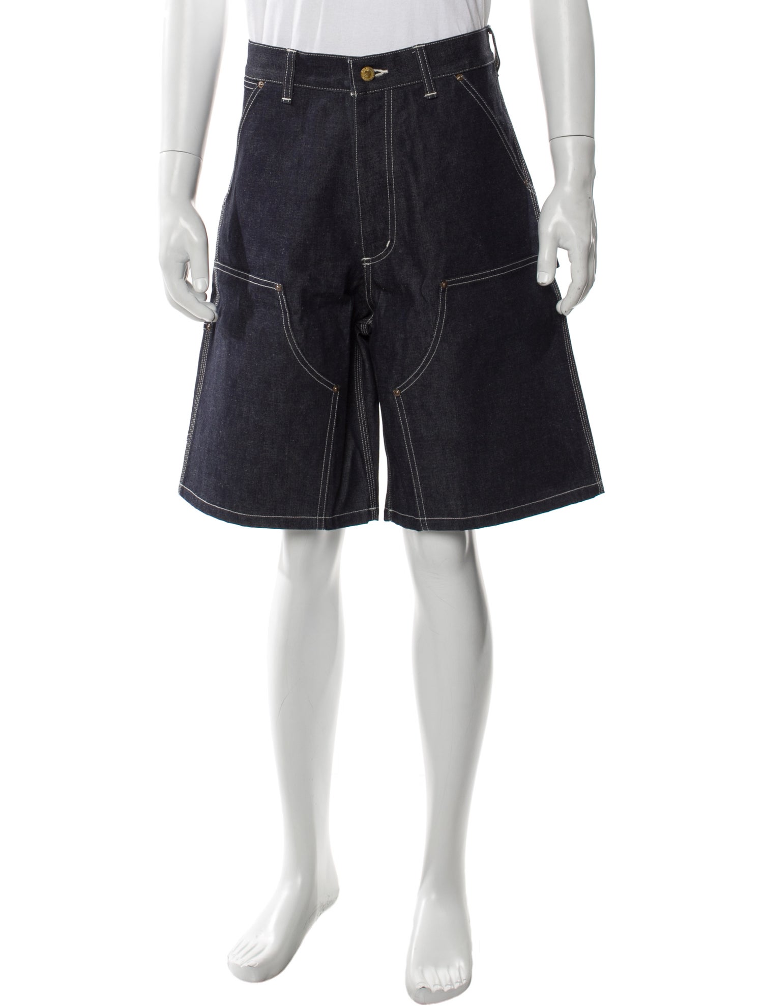 Saint MXXXXXX Double Knee Denim Shorts