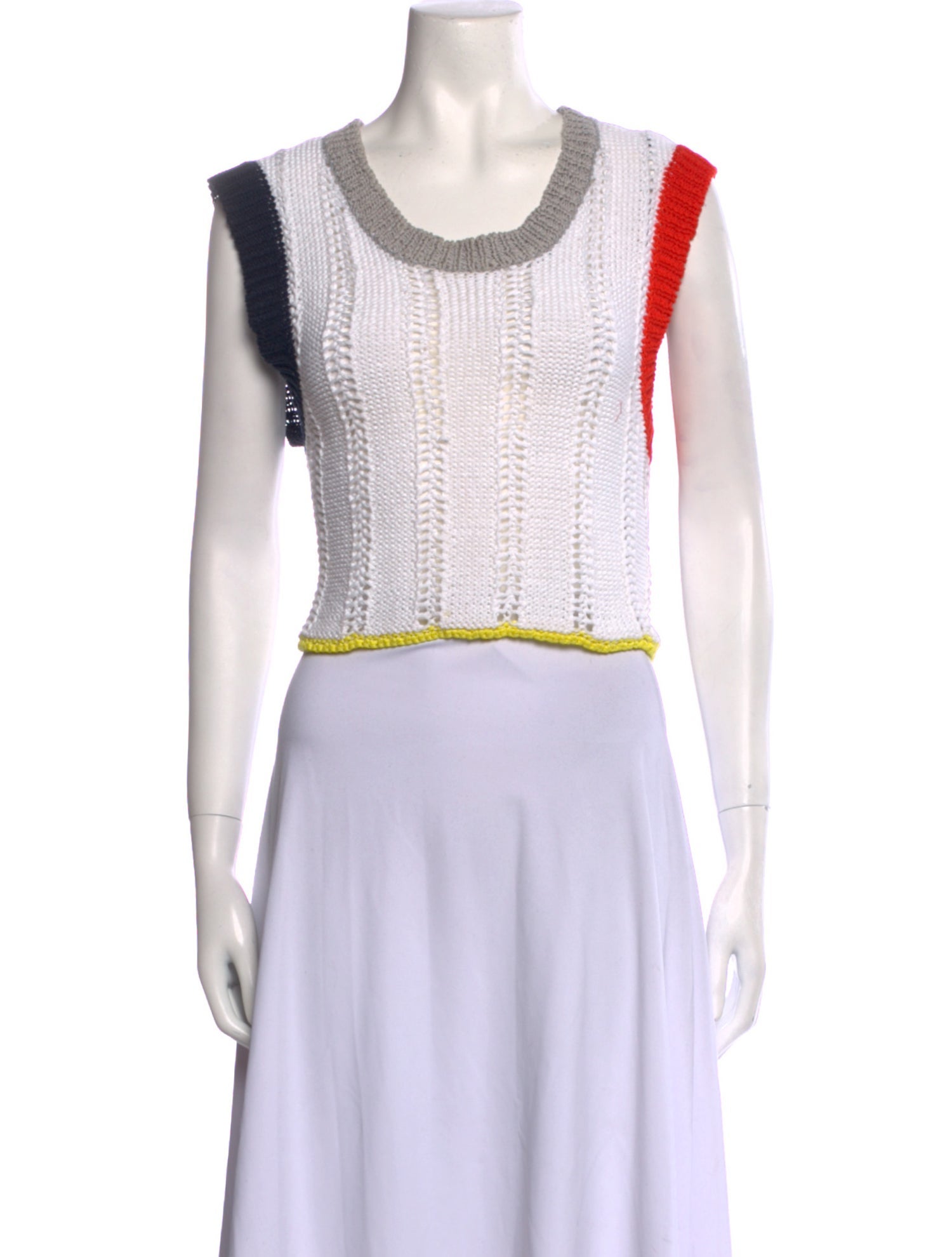 YanYan Colorblock Pattern Scoop Neck Sweater