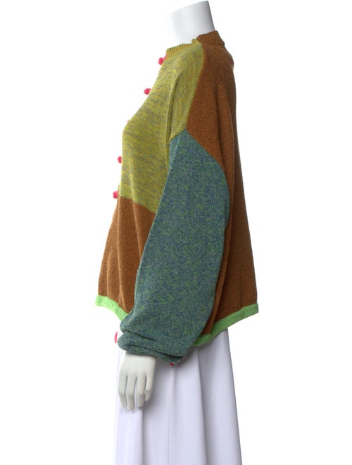 YanYan Colorblock Pattern Mock Neck Sweater