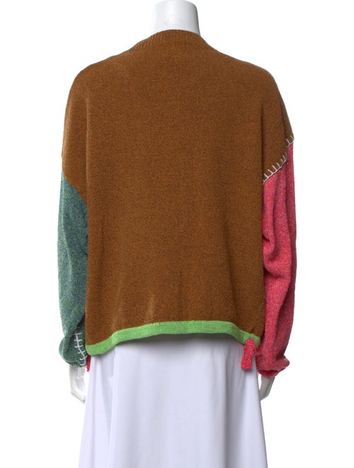 YanYan Colorblock Pattern Mock Neck Sweater