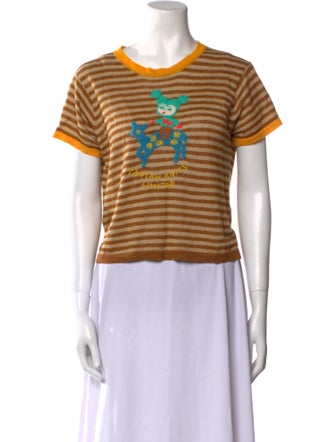 YanYan Striped Crew Neck T-Shirt