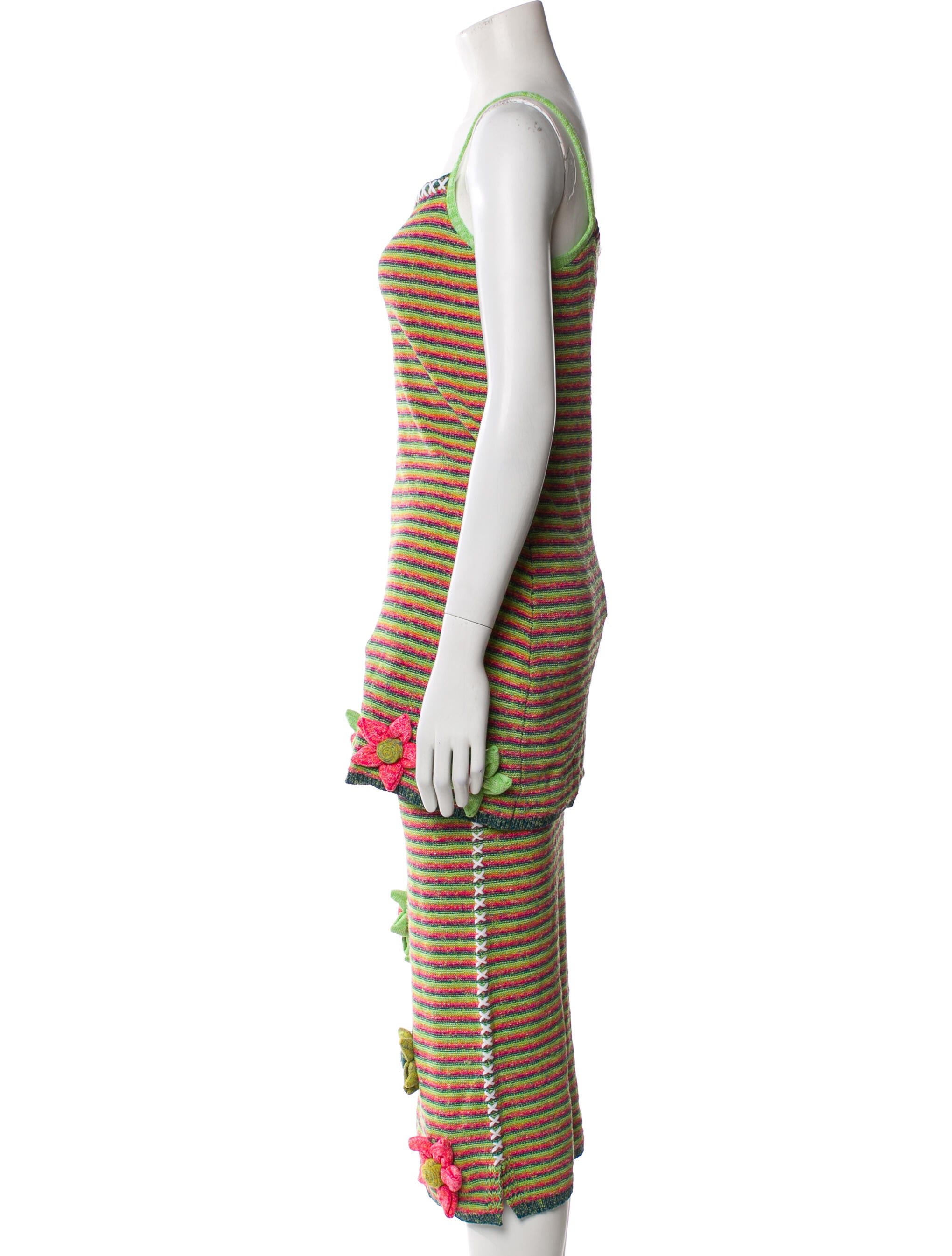 YanYan Striped Whipstitch Trim Skirt Set w/ Tags