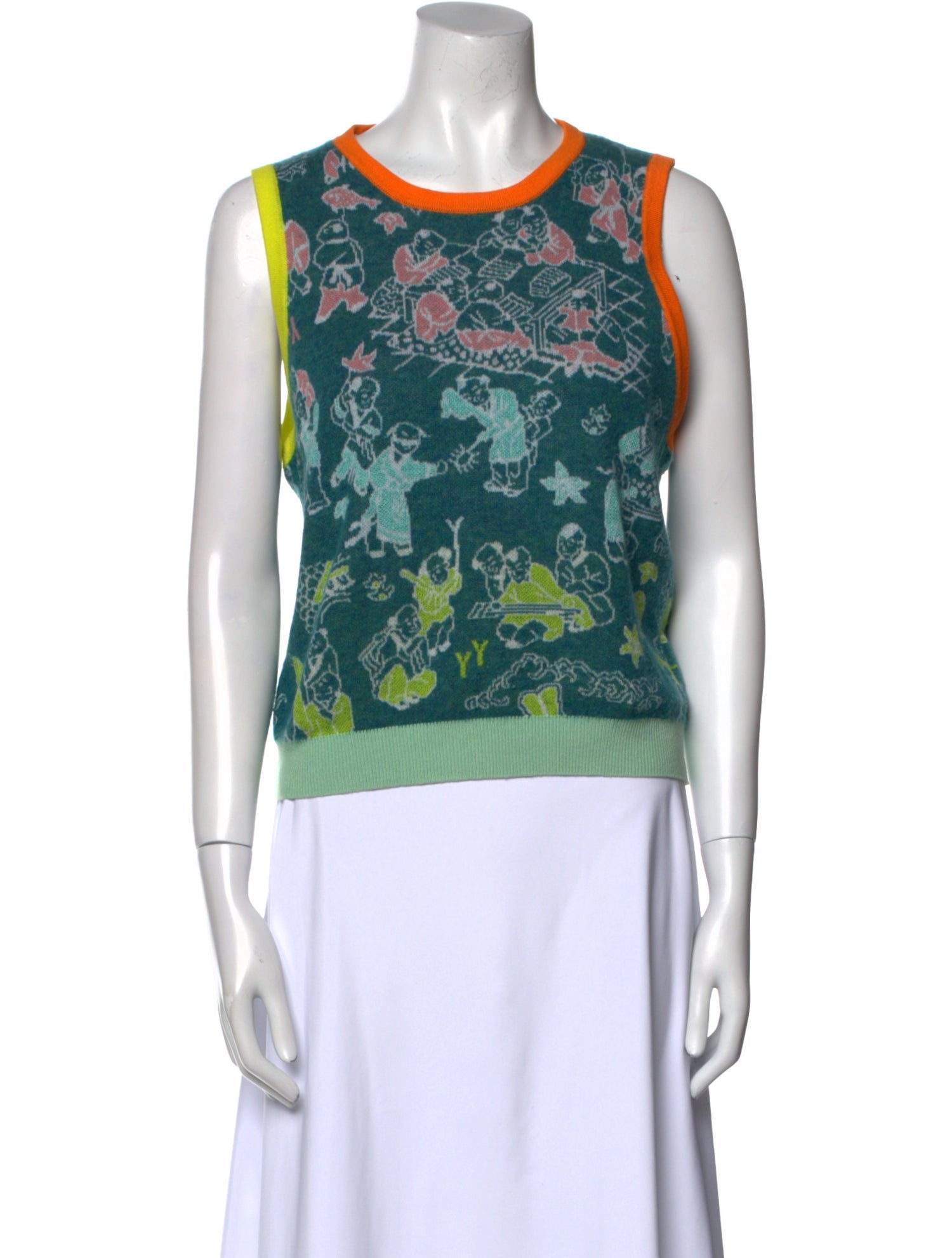 YanYan Printed Crew Neck Sweater