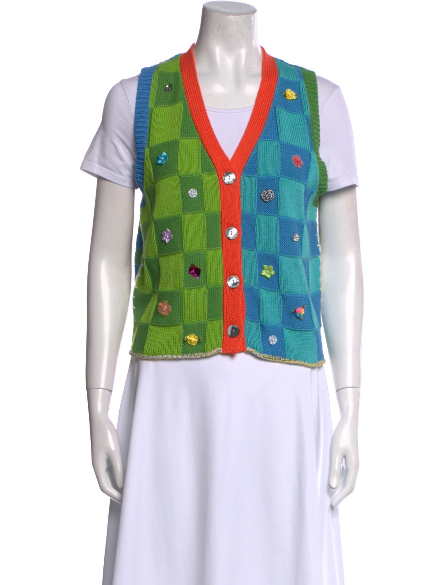 YanYan Printed V-Neck Sweater w/ Tags