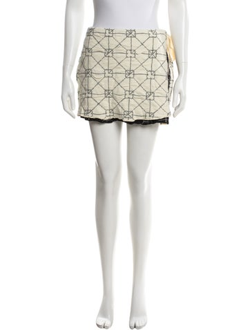Pre-owned Yanyan Patterned Mini Skirt In Blue