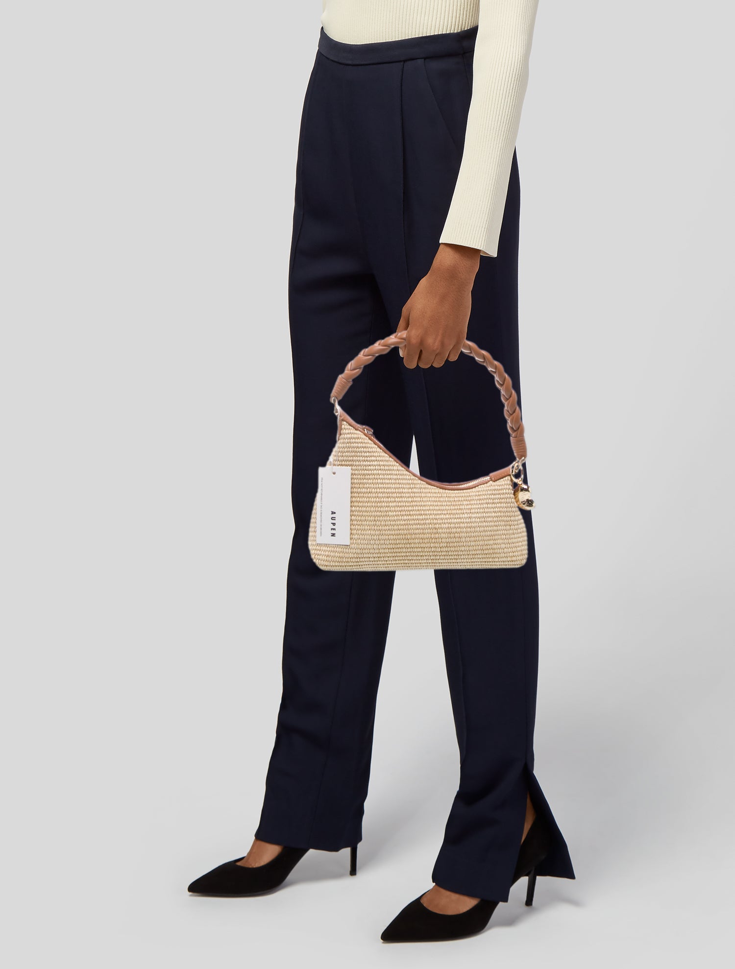 Aupen Raffia Shoulder Bag w/ Tags