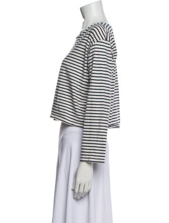 Source Unknown Striped Scoop Neck Crop Top