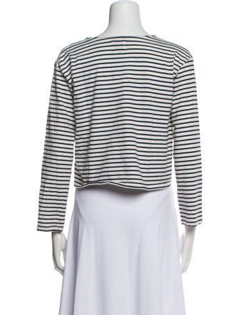 Source Unknown Striped Scoop Neck Crop Top