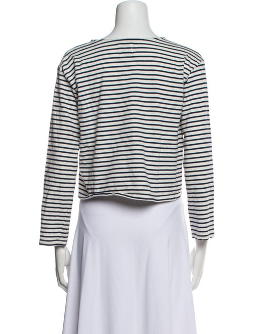 Source Unknown Striped Scoop Neck Crop Top