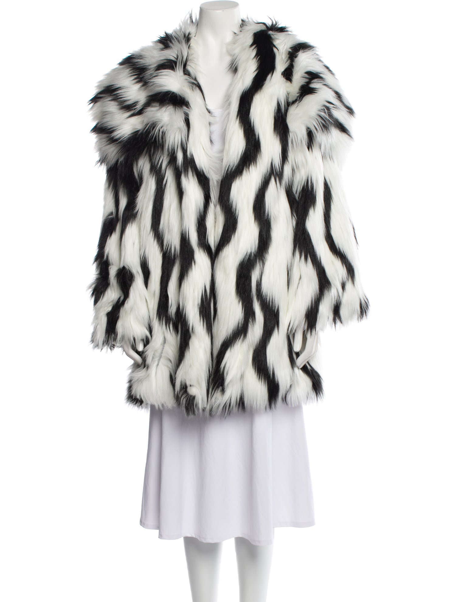 Source Unknown Striped Faux Fur Coat w/ Tags