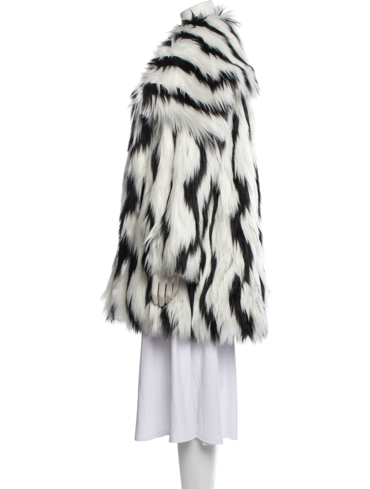 Source Unknown Striped Faux Fur Coat w/ Tags