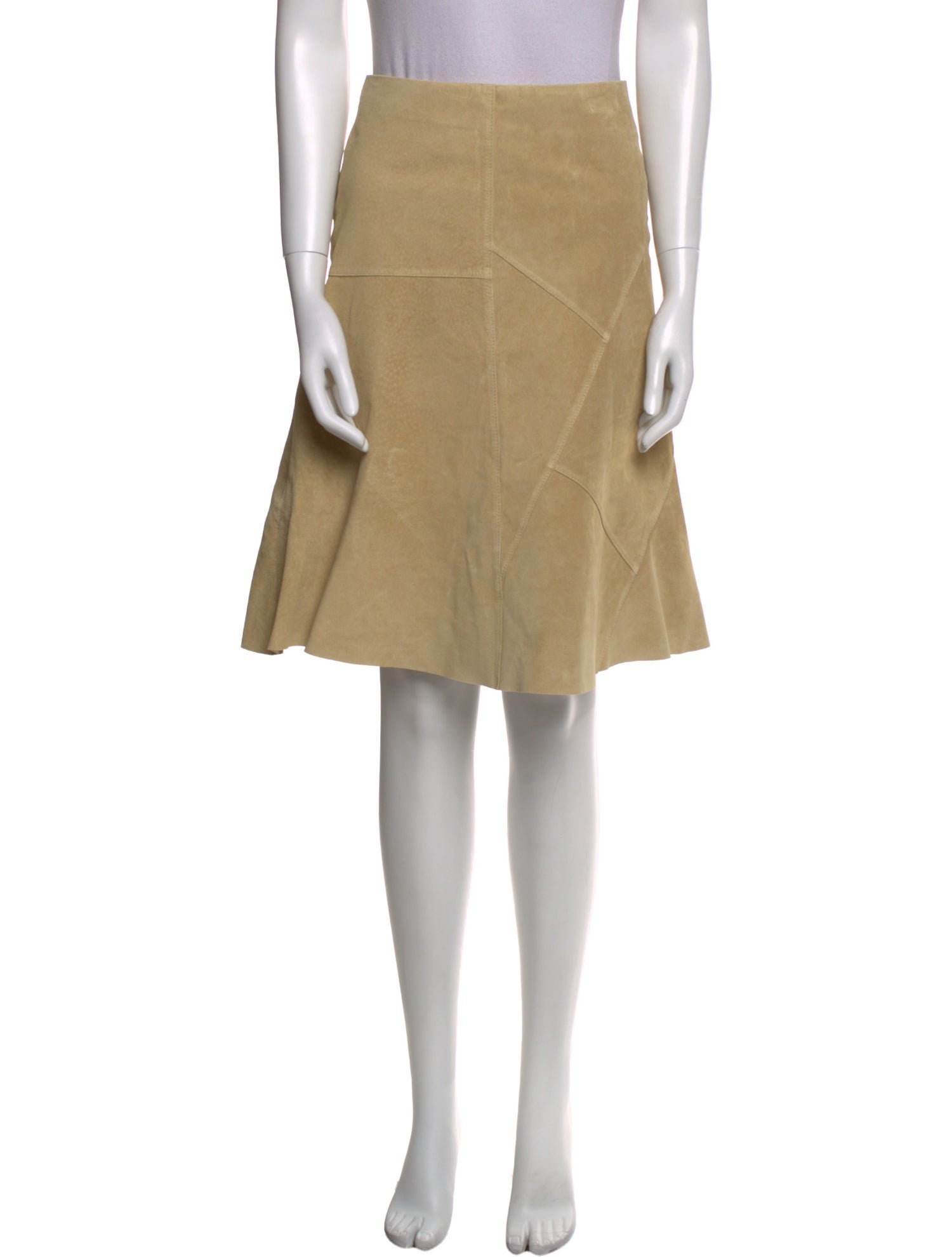 Source Unknown Leather Knee-Length Skirt