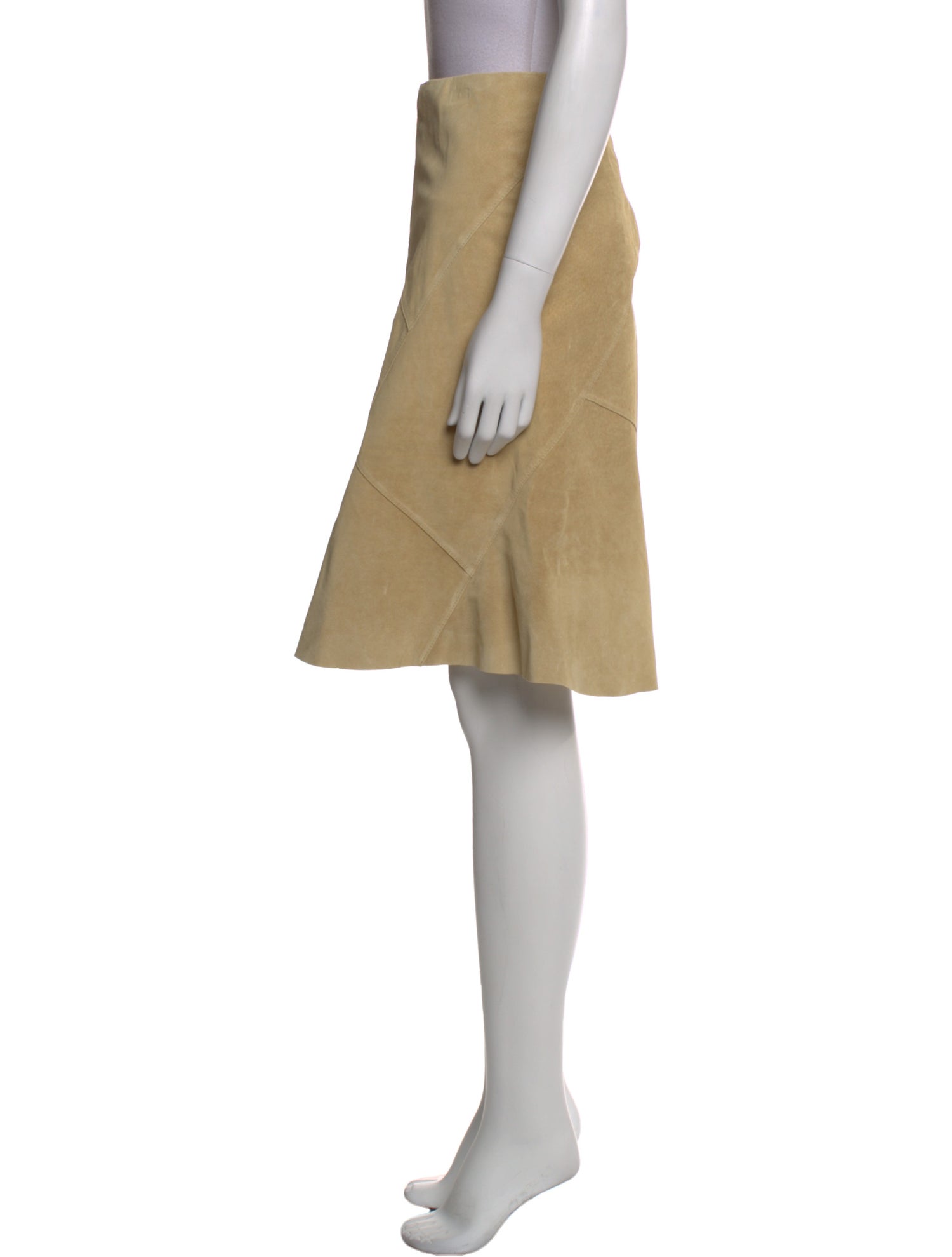 Source Unknown Leather Knee-Length Skirt