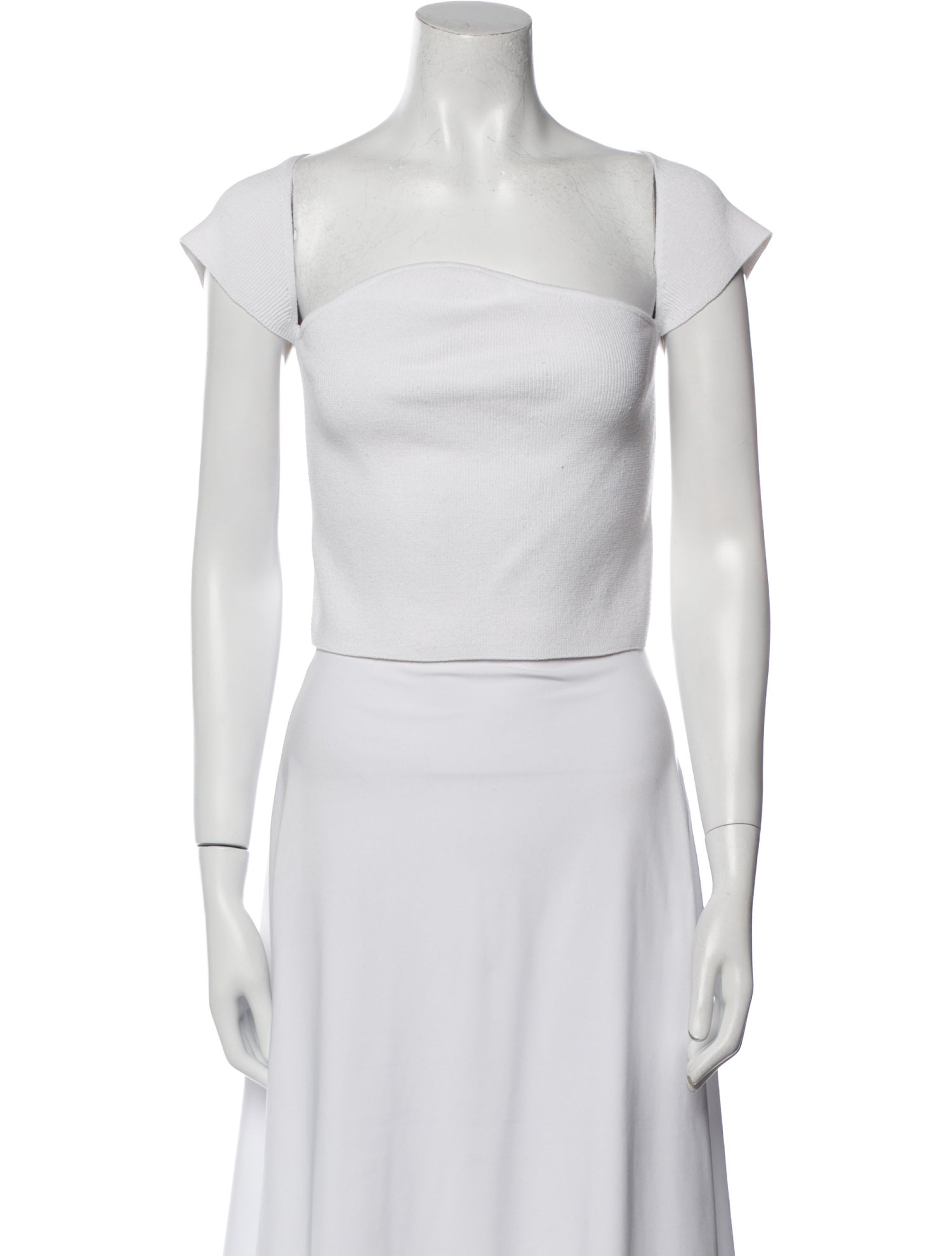 Source Unknown Square Neckline Short Sleeve Crop Top