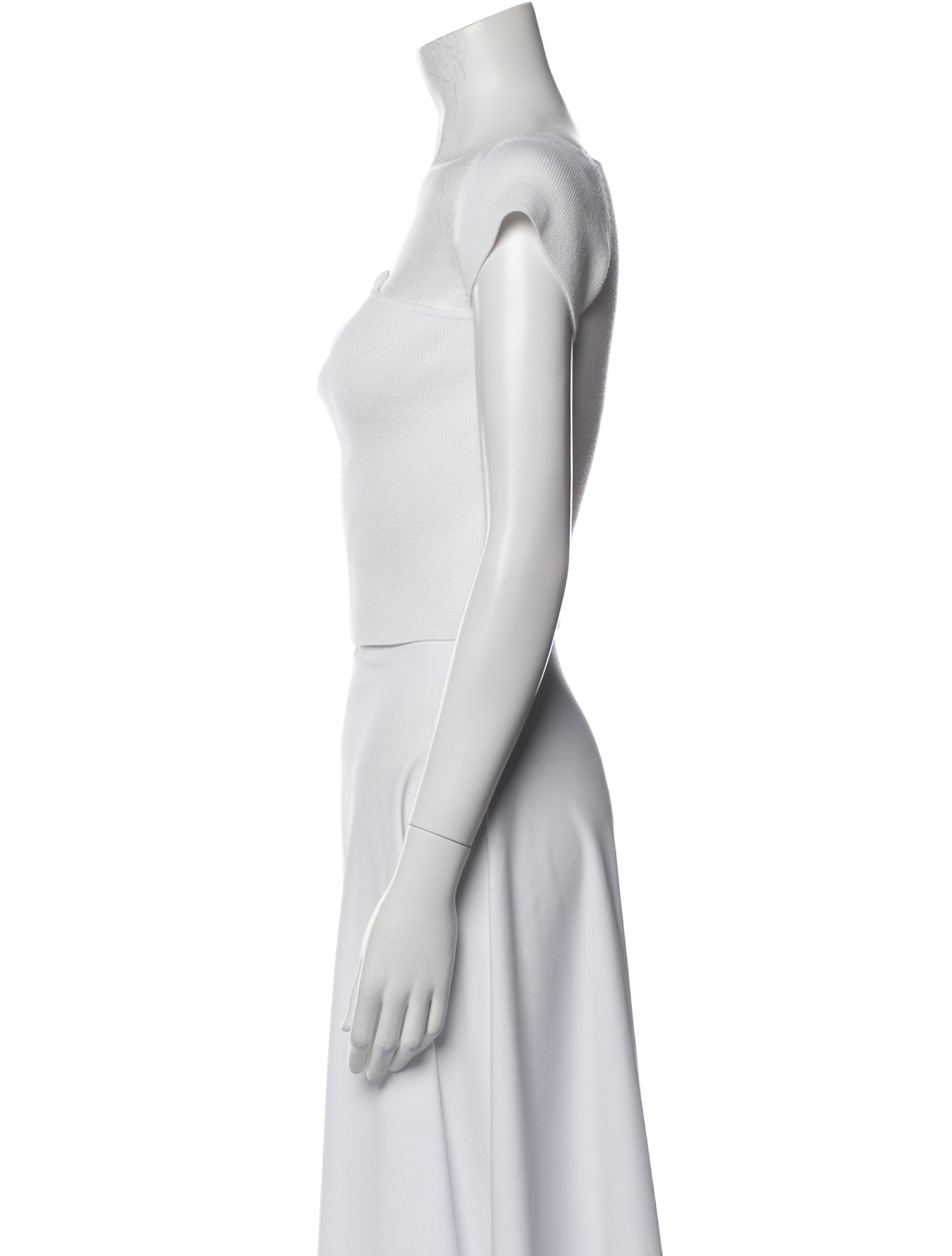 Source Unknown Square Neckline Short Sleeve Crop Top