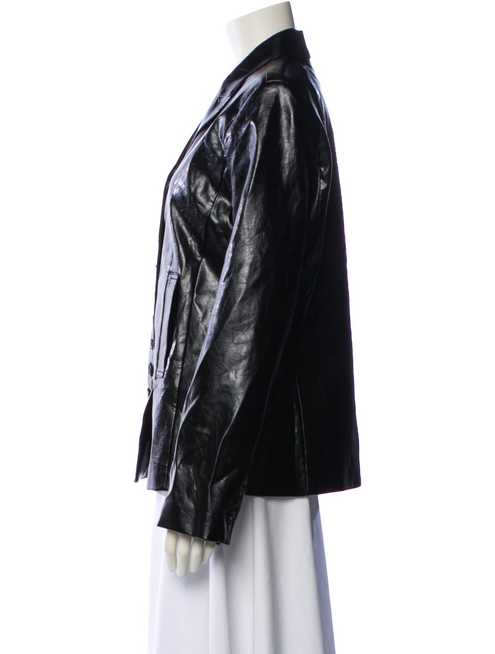 Source Unknown Jacket Black Pointed Collar Slit P… - image 2