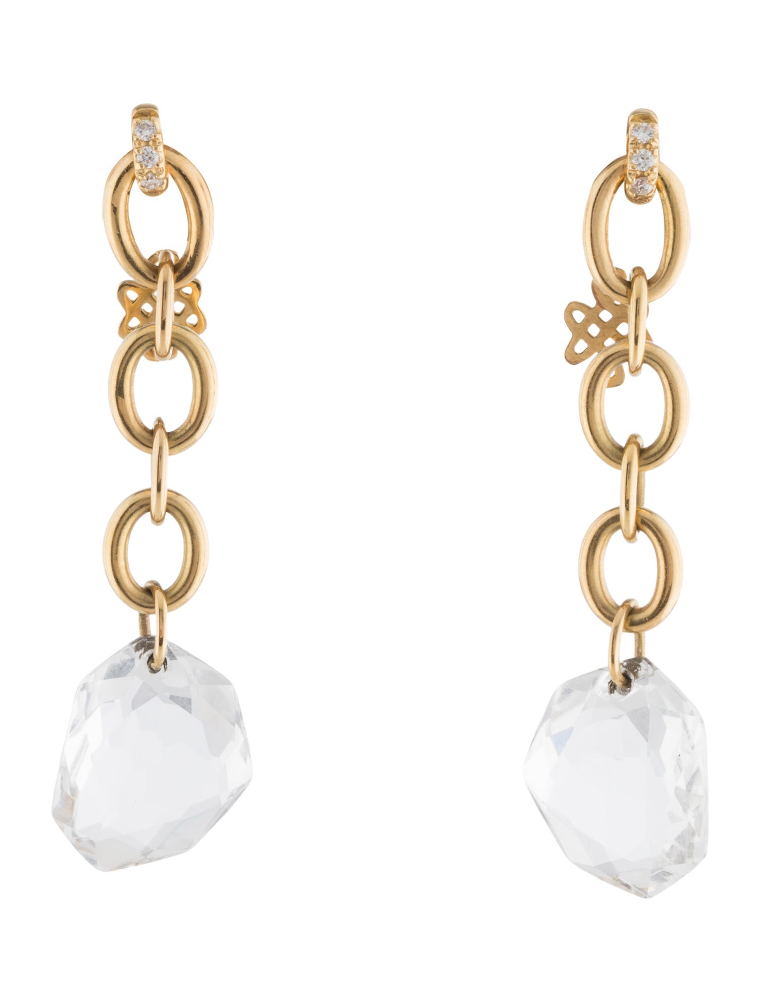 Diane von Furstenberg by H. Stern 18K Quartz & Diamond Drop Earrings