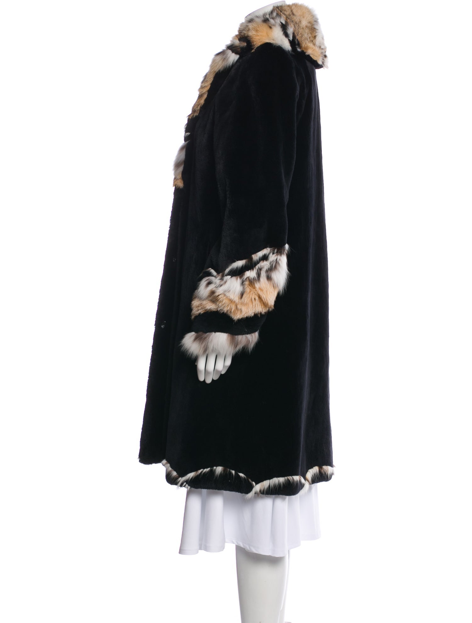 David Green Striped Fur Coat