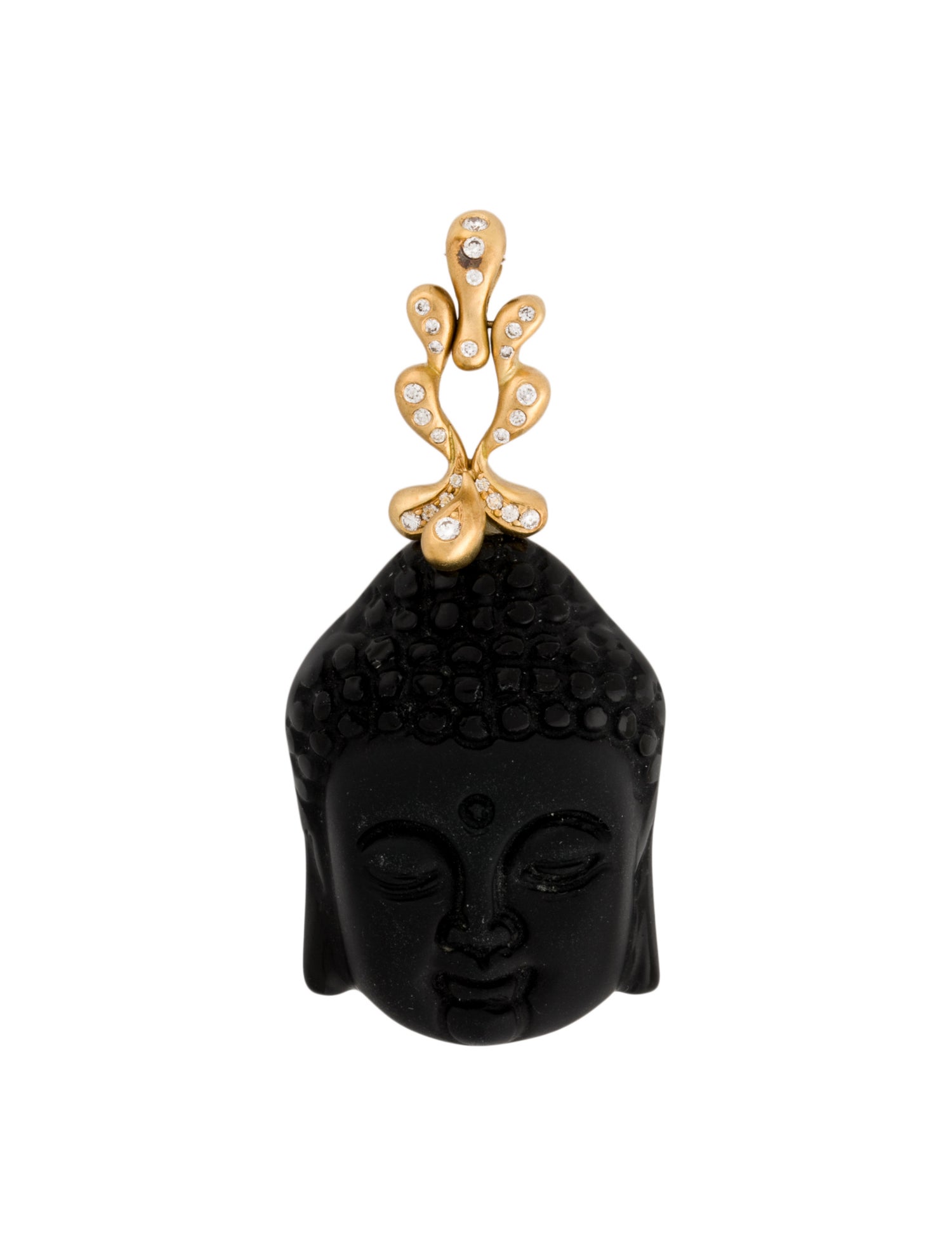 Donald Huber 18K Obsidian & Diamond Buddha Enhancer Pendant