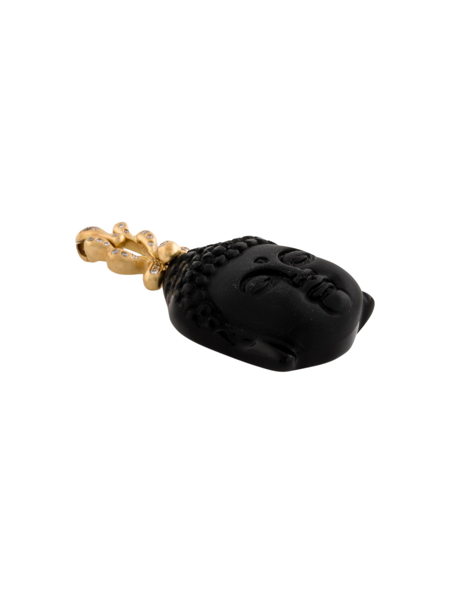 Donald Huber 18K Obsidian & Diamond Buddha Enhancer Pendant