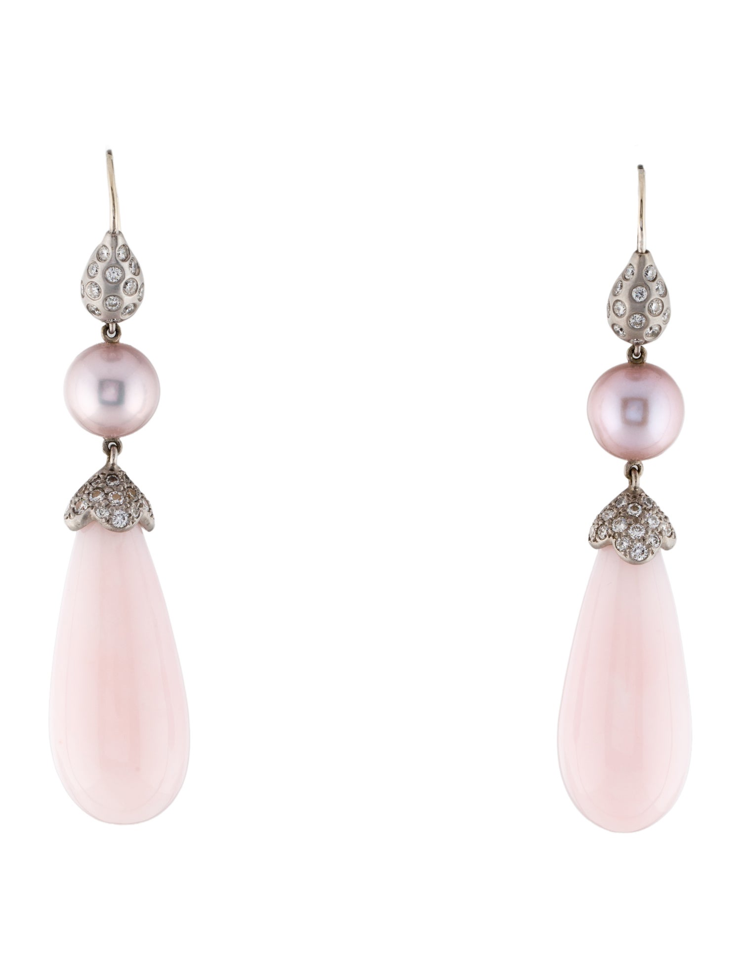 Donald Huber 18K Diamond & Opal Drop Earrings