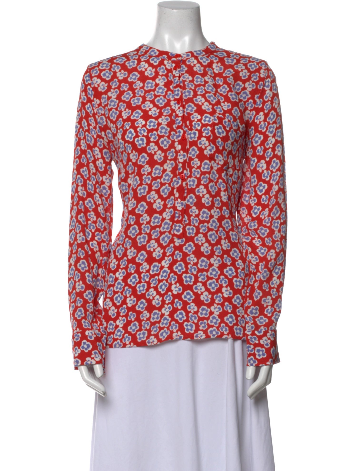 Nue Notes Floral Print Crew Neck Blouse