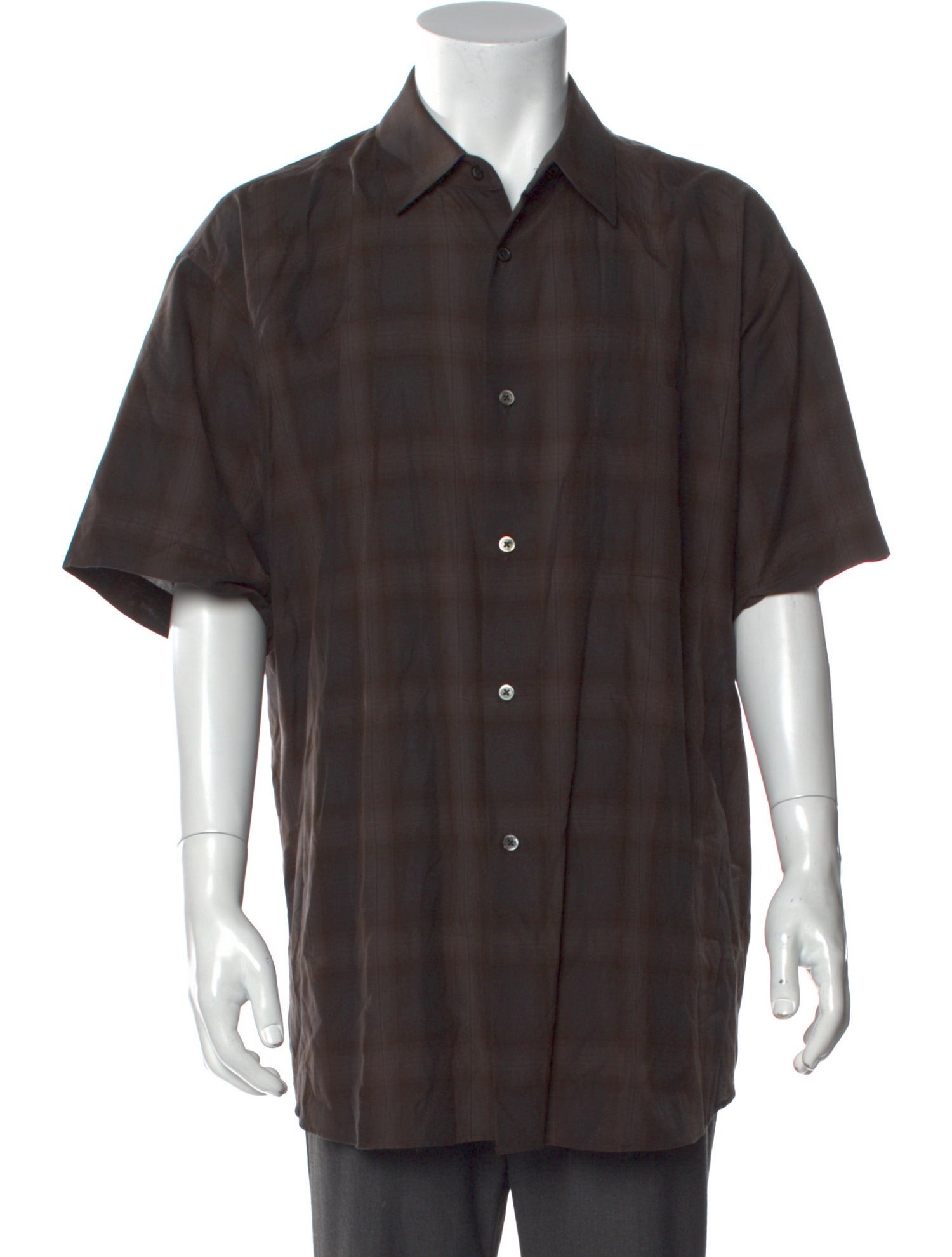 stein Plaid Print Short Sleeve Shirt