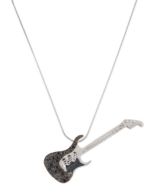 Stefere 18K Diamond Guitar Pendant Necklace