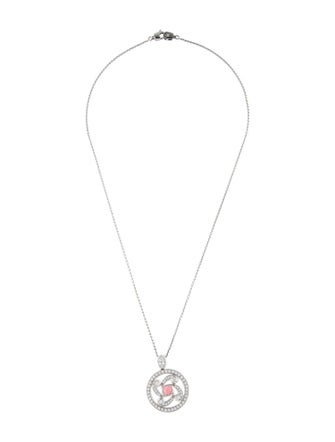 Damiani Platinum Conch Pearl & Diamond Pendant Necklace