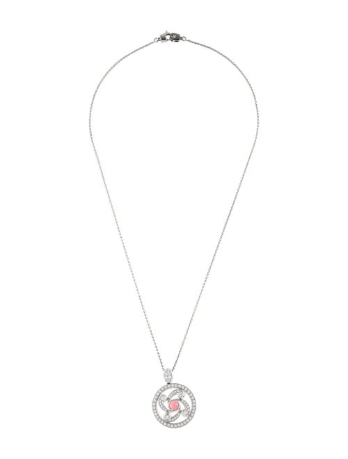 Damiani Platinum Conch Pearl & Diamond Pendant Necklace