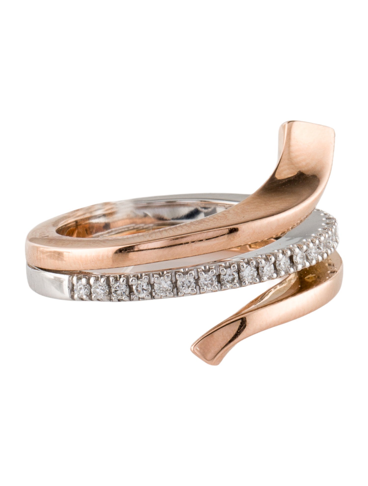 Damiani 18K Diamond Two-Tone Bypass Ring