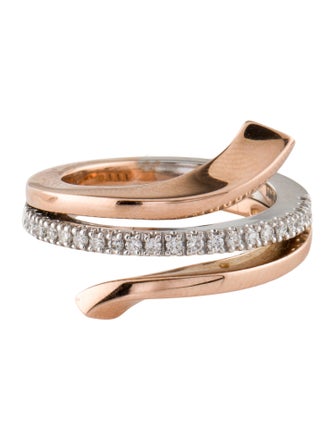Damiani 18K Diamond Two-Tone Bypass Ring