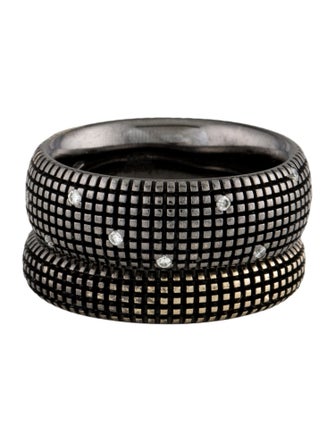 Damiani 18K Diamond Metropolitan Bands, Set of 2