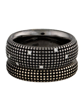 Damiani 18K Diamond Metropolitan Bands, Set of 2