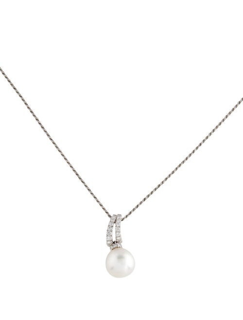 Damiani 18K Pearl & Diamond Pendant Necklace