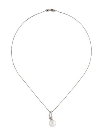 Damiani 18K Pearl & Diamond Pendant Necklace