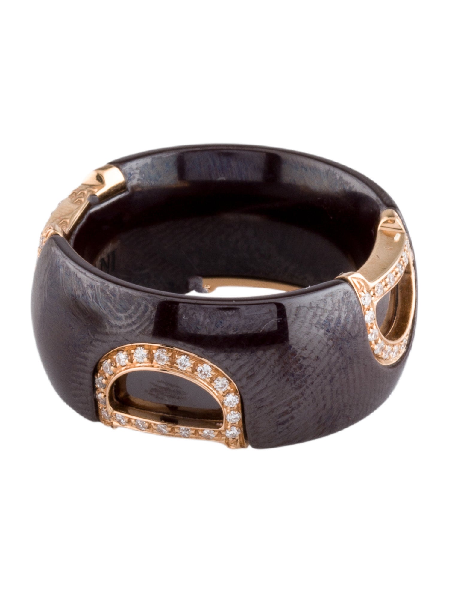 Damiani 18K Diamond & Ceramic D Icon Pavé Ring