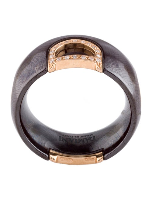 Damiani 18K Diamond & Ceramic D Icon Pavé Ring
