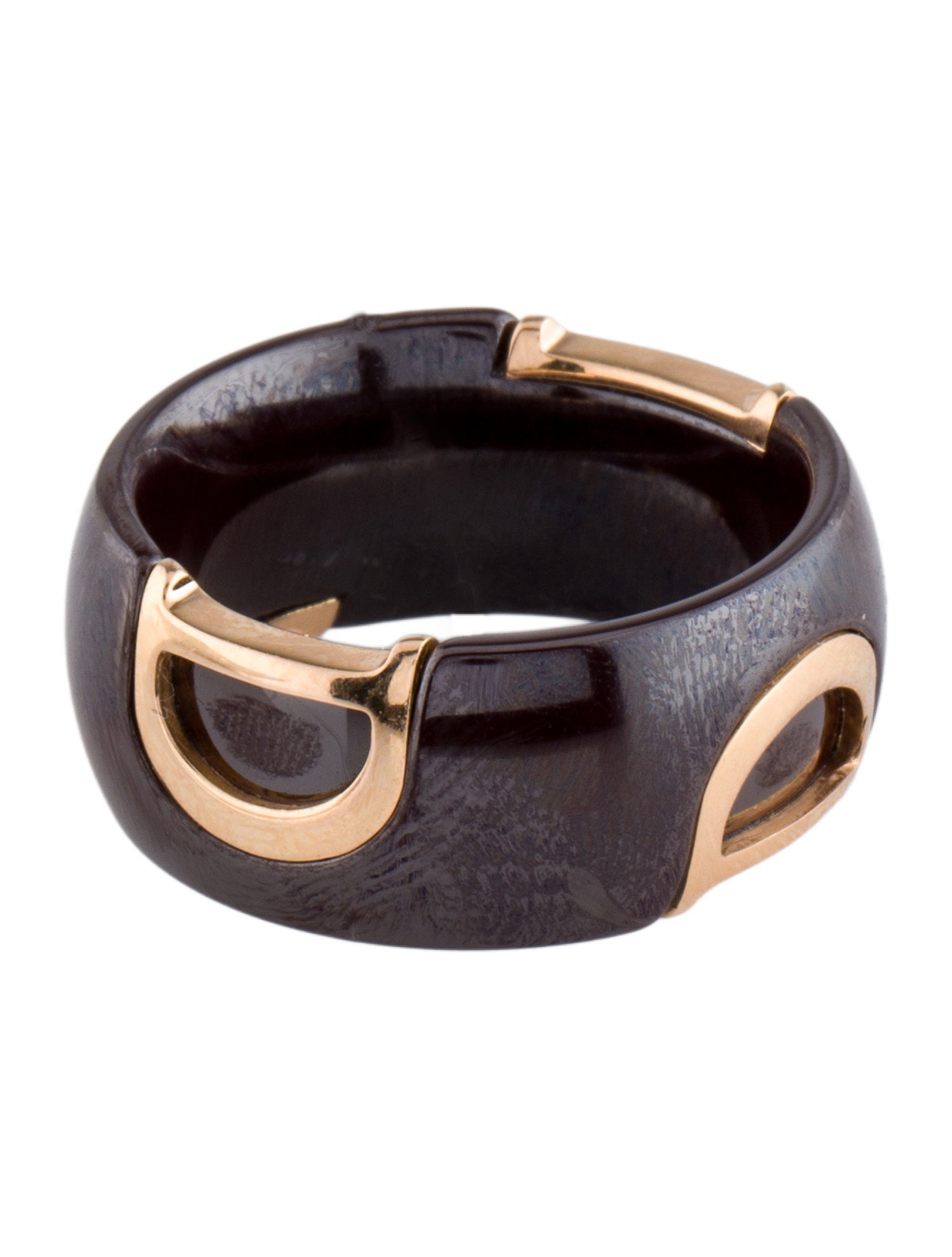 Damiani 18K Diamond & Ceramic D Icon Ring