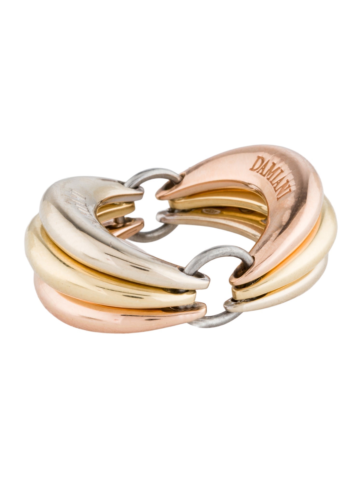 Damiani 18K Diamond Tri-Color Band